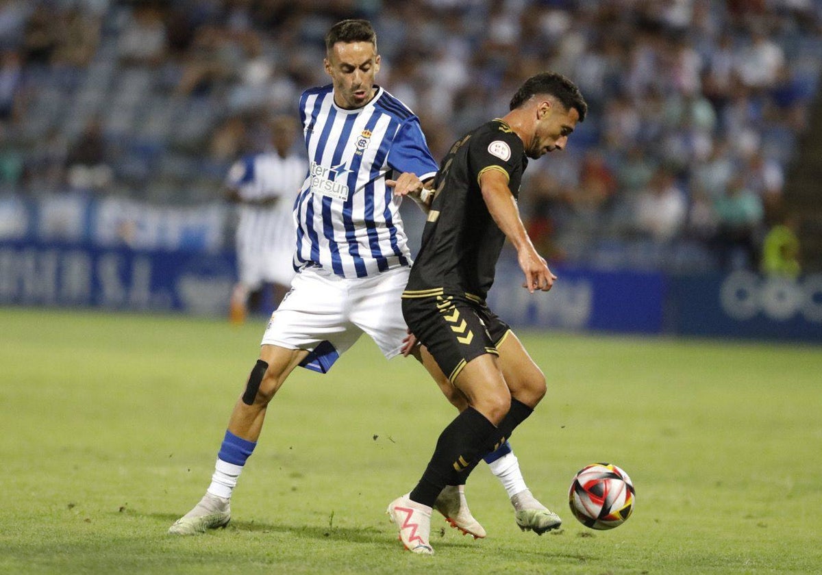 Iago Díaz durante el Recreativo-Intercity de la primera jornada del campeonato liguero