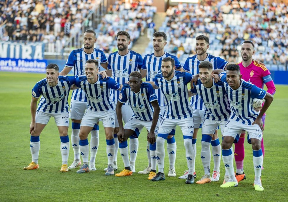 El once inicial del Recreativo de Huelva ante el Castellón