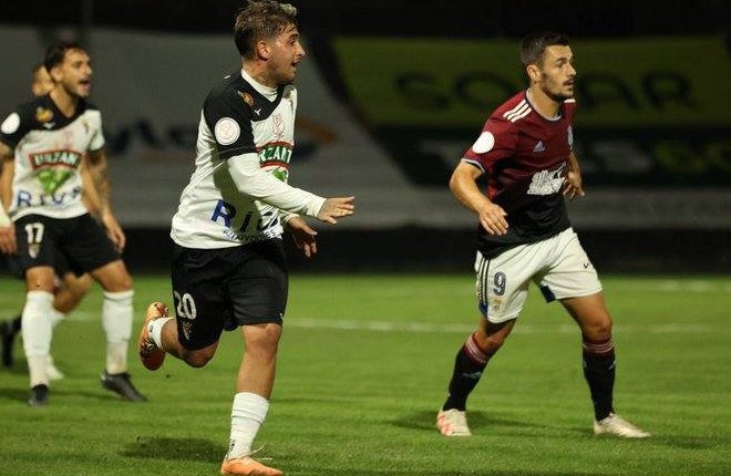 Nacho Heras en una acción del Tudelano-Recreativo