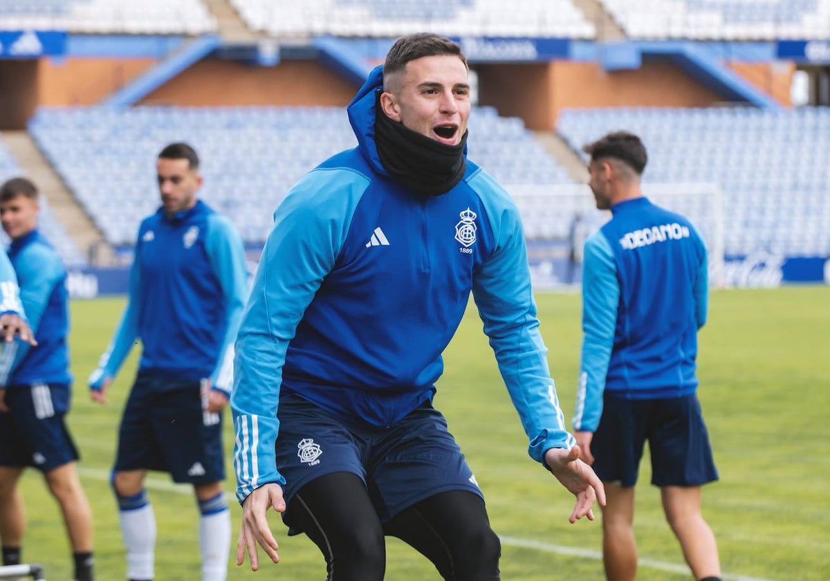 David del Pozo disfrutando en una sesión de la plantilla albiazul