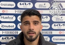 Manu Galán, «muy feliz» por «redebutar»: «Es muy fácil jugar en el Nuevo Colombino»