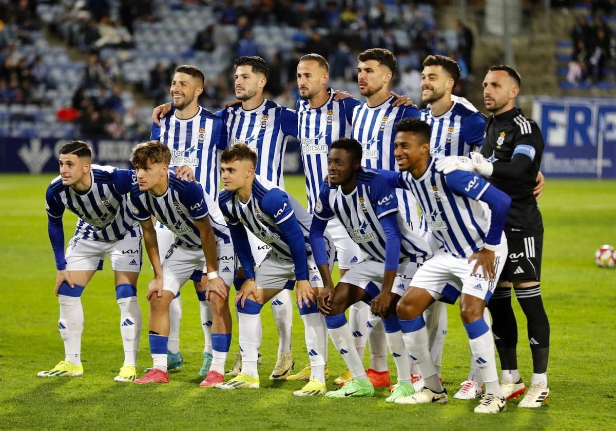 Alineación inicial del Recreativo de Huelva ante el Atlético de Madrid B