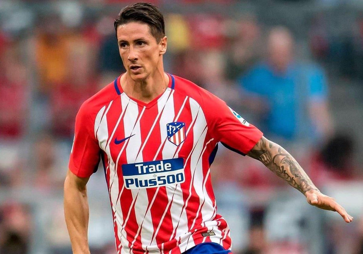 Fernando Torres en su etapa de futbolista del Atlético de Madrid