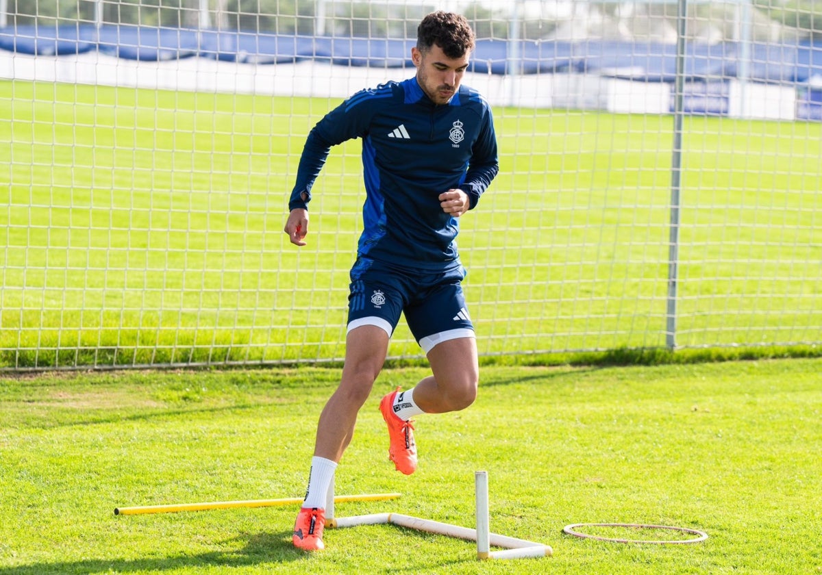 Rubén Serano en el entrenamiento de este miércoles en la Ciudad Deportiva