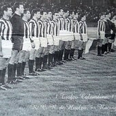 Imagen del primer encuentro del Trofeo Colombino entre el Decano y el Racing de París