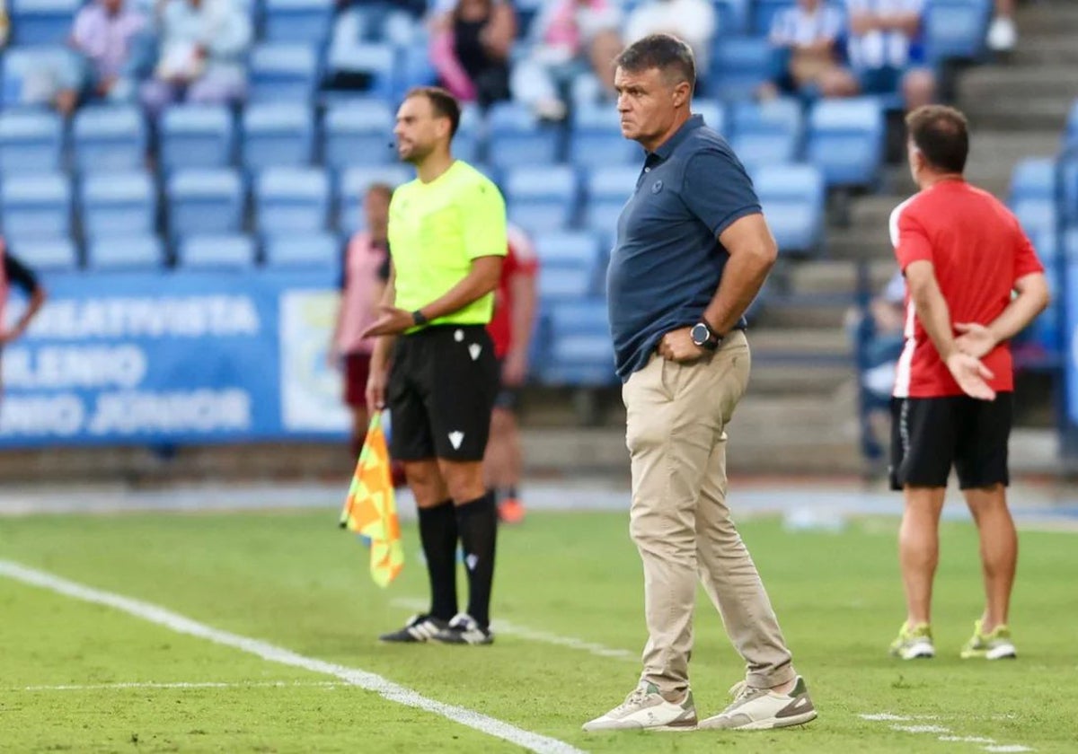 Pedro Morilla, en la zona técnica del Nuevo Colombino