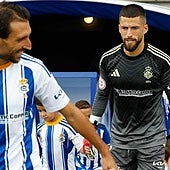 El cancerbero recreativista Jero Lario antes de un partido