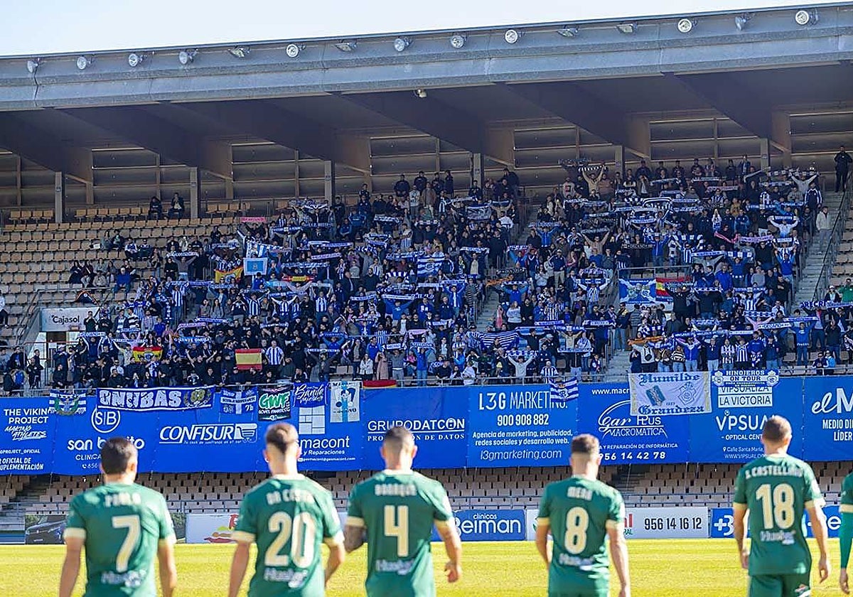 La afición del Recreativo no falló en Chapín con casi 500 seguidores desplazados