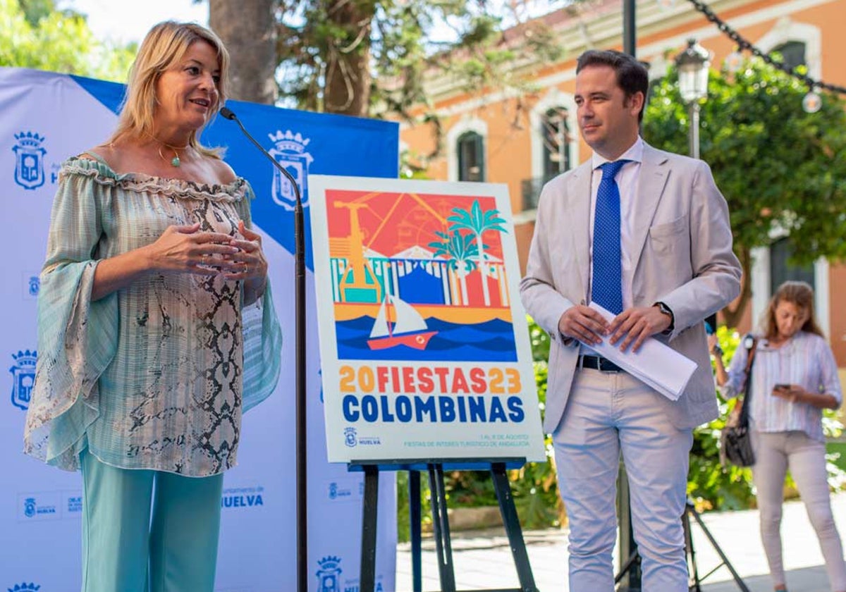 Pilar Miranda y Nacho Molina, este viernes en la presentación oficial de las Colombinas de 2023