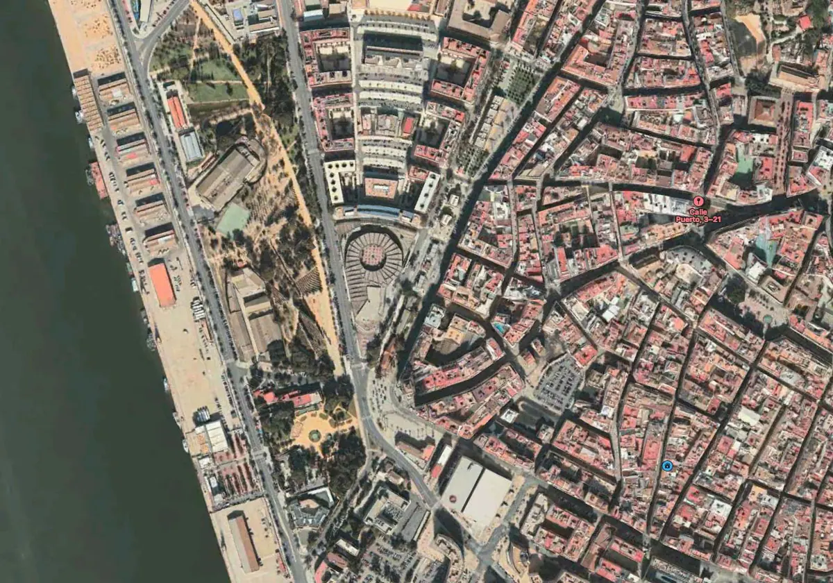 Vista modo satélite del centro de la capital