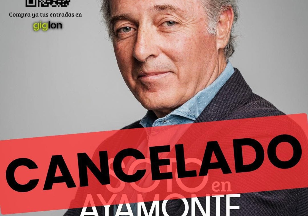 José Manuel Soto cancela su concierto en Ayamonte