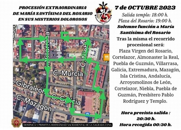 Horario y recorrido de la Hermandad de la Cena