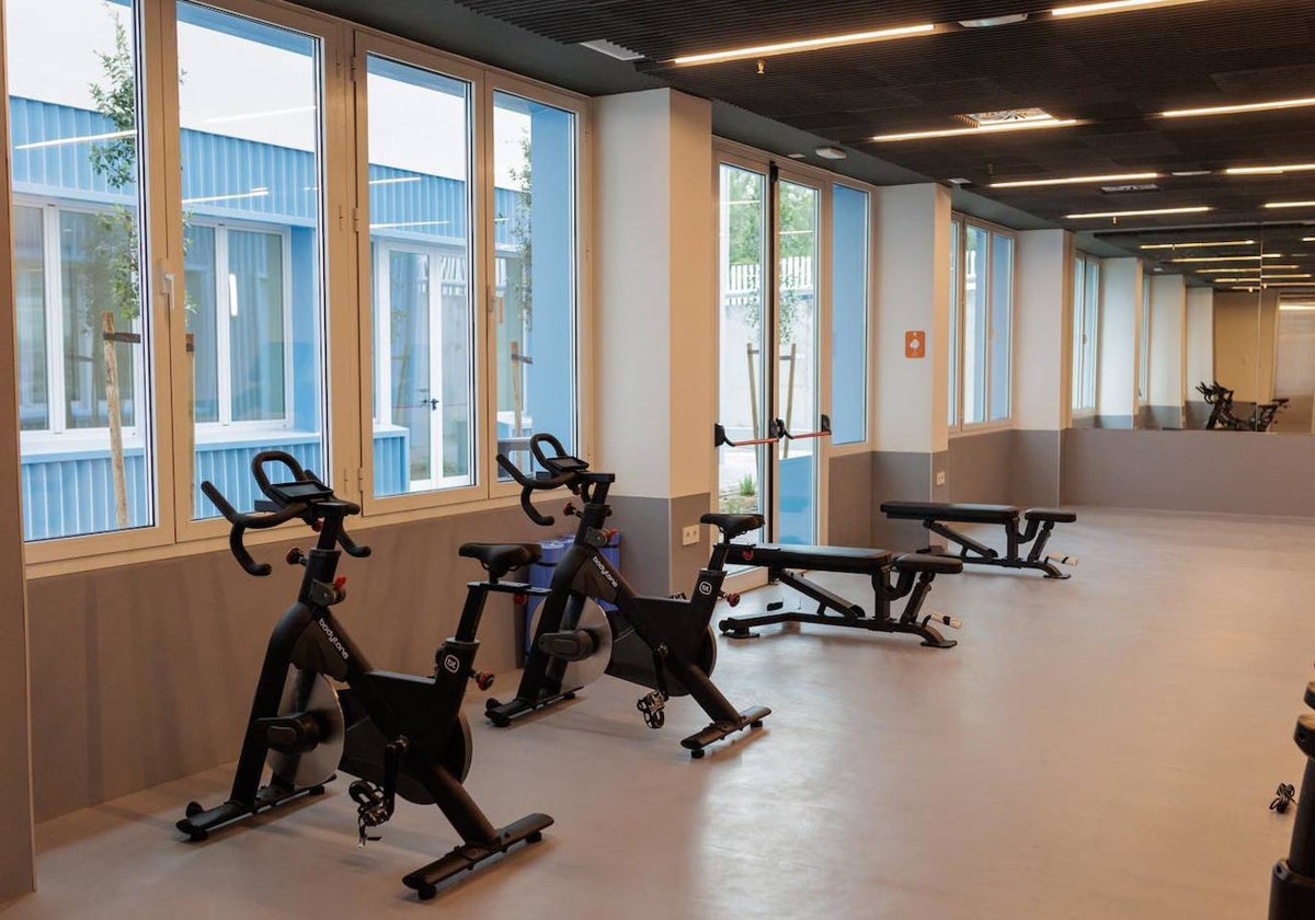 El gimnasio de la nueva Residencia de Estudiantes de la Universidad de Huelva