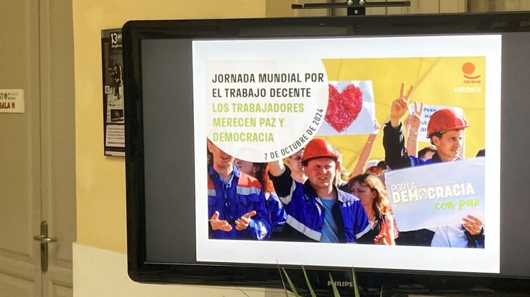 Cartel de la Jornada Mundial por el Trabajo Decente