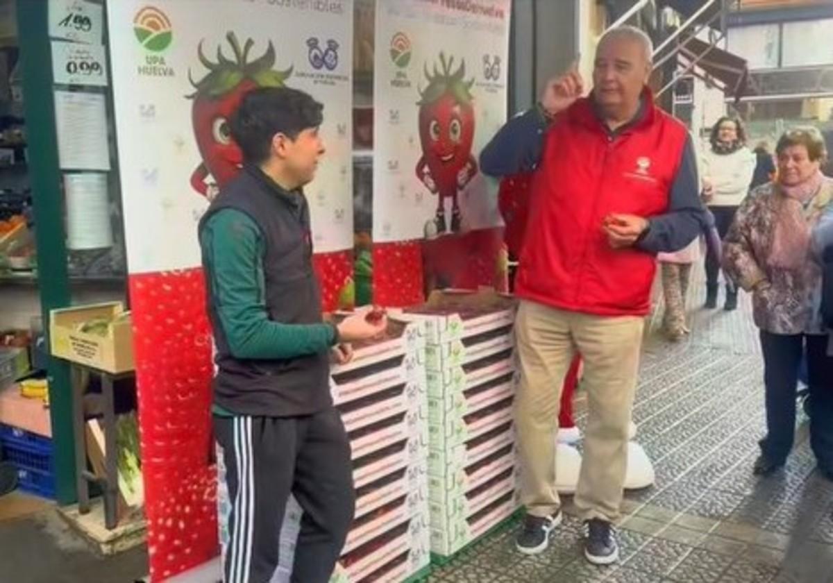 En una frutería de Bilbao explican cómo se deben comer las fresas de Huelva