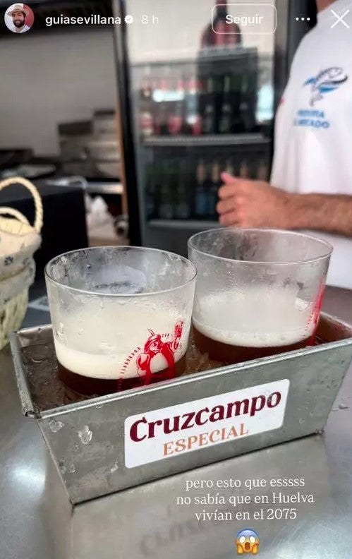 Así enfrían la cerveza en la Freiduría El Mercado