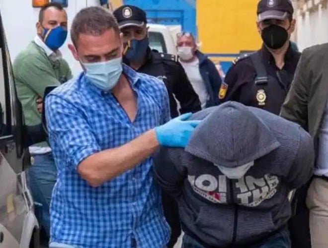 Jesús Manuel N. B. antes de llegar a uno de los días del juicio  en la Audiencia Provincial de Huelva