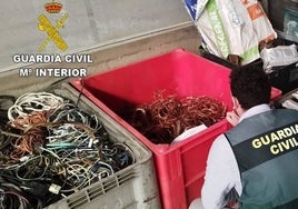 Investigan a 13 personas por robar cableado de cobre en minas de Huelva y venderlo después en puntos de reciclaje