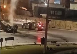 Suspense en la rotonda de la cuesta de la Cinta de Huelva tras volcar un conductor ebrio