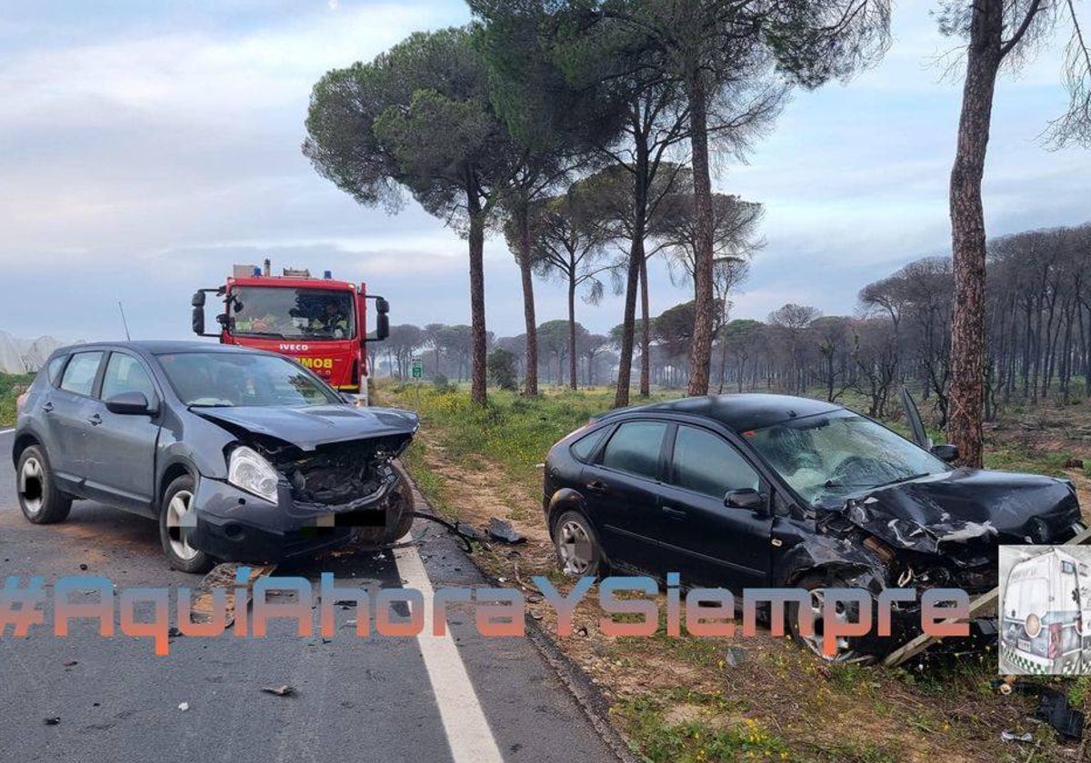 Estado en el que quedaron los dos vehículos accidentados