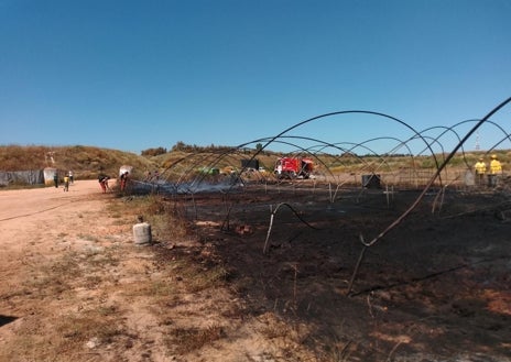 Imagen secundaria 1 - Bomberos en el lugar del incendio