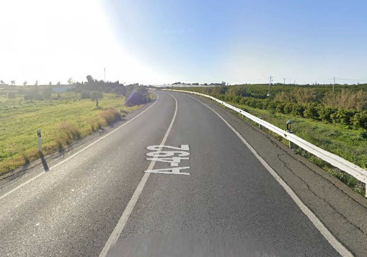 Vista de la A-492, donde ha tenido lugar el accidente