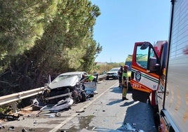 Estado en el que ha quedado uno de los vehículos implicados