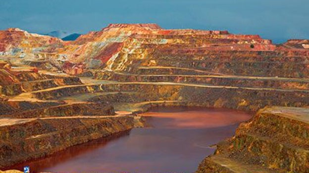 Vista de las Minas de Riotinto a cielo abierto