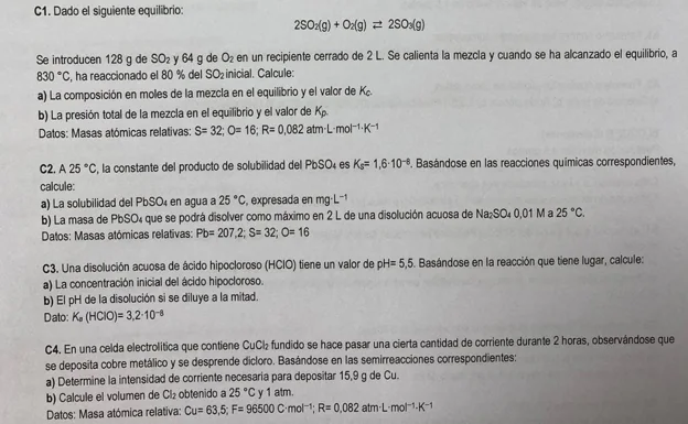 Selectividad: Este Ha Sido El Examen De Química En La PEvAU 2023 De ...