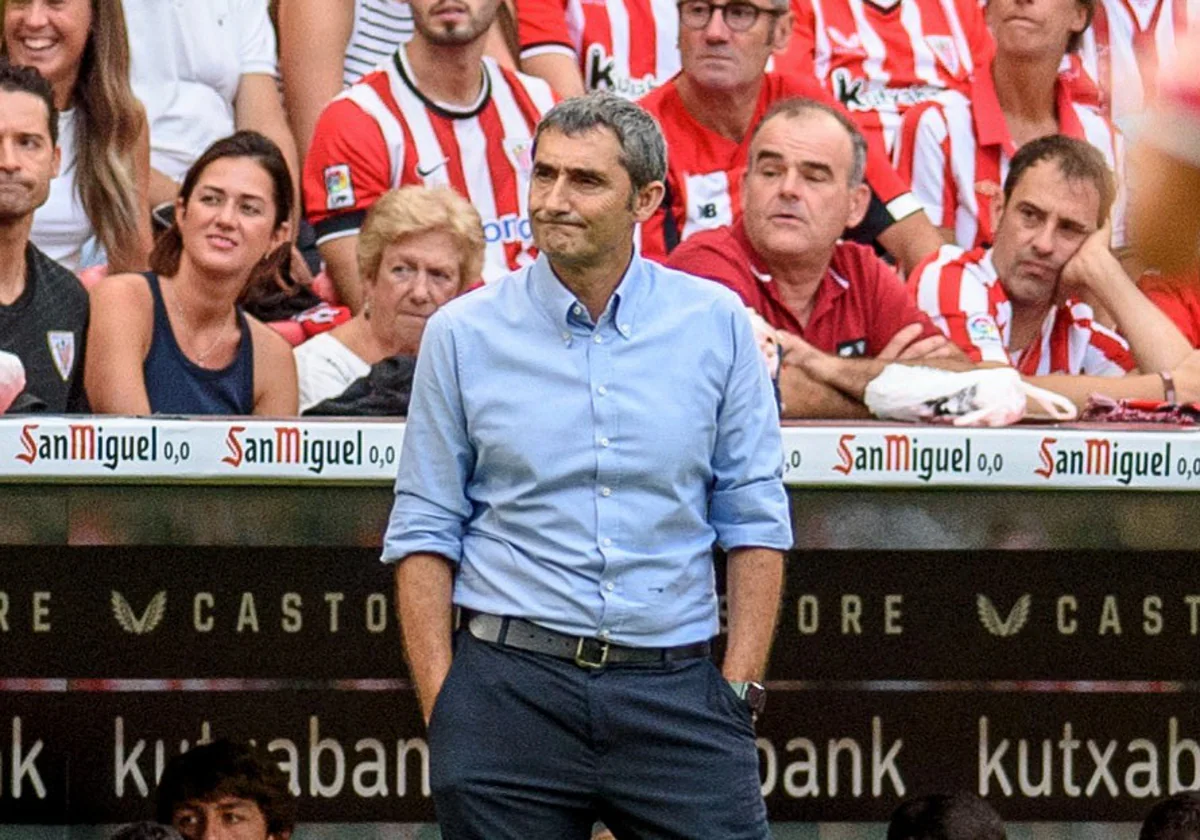 Ernesto Valverde en el partido ante el Cádiz