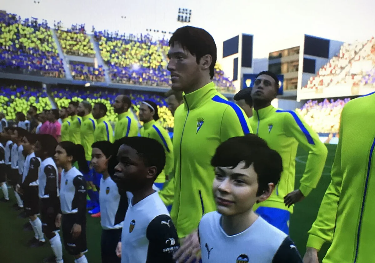 Algunos jugadores del Cádiz en el videojuego FIFA