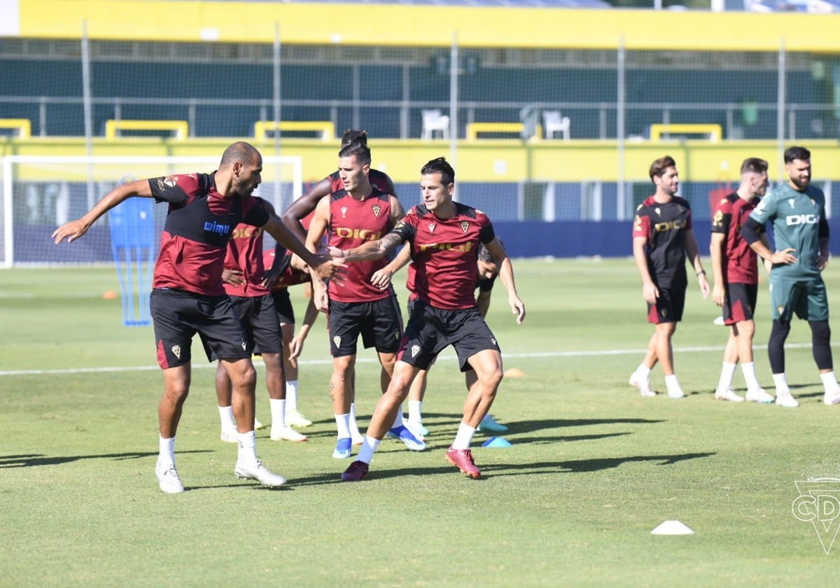 Fali y Luis Hernández, en un entrenamiento.