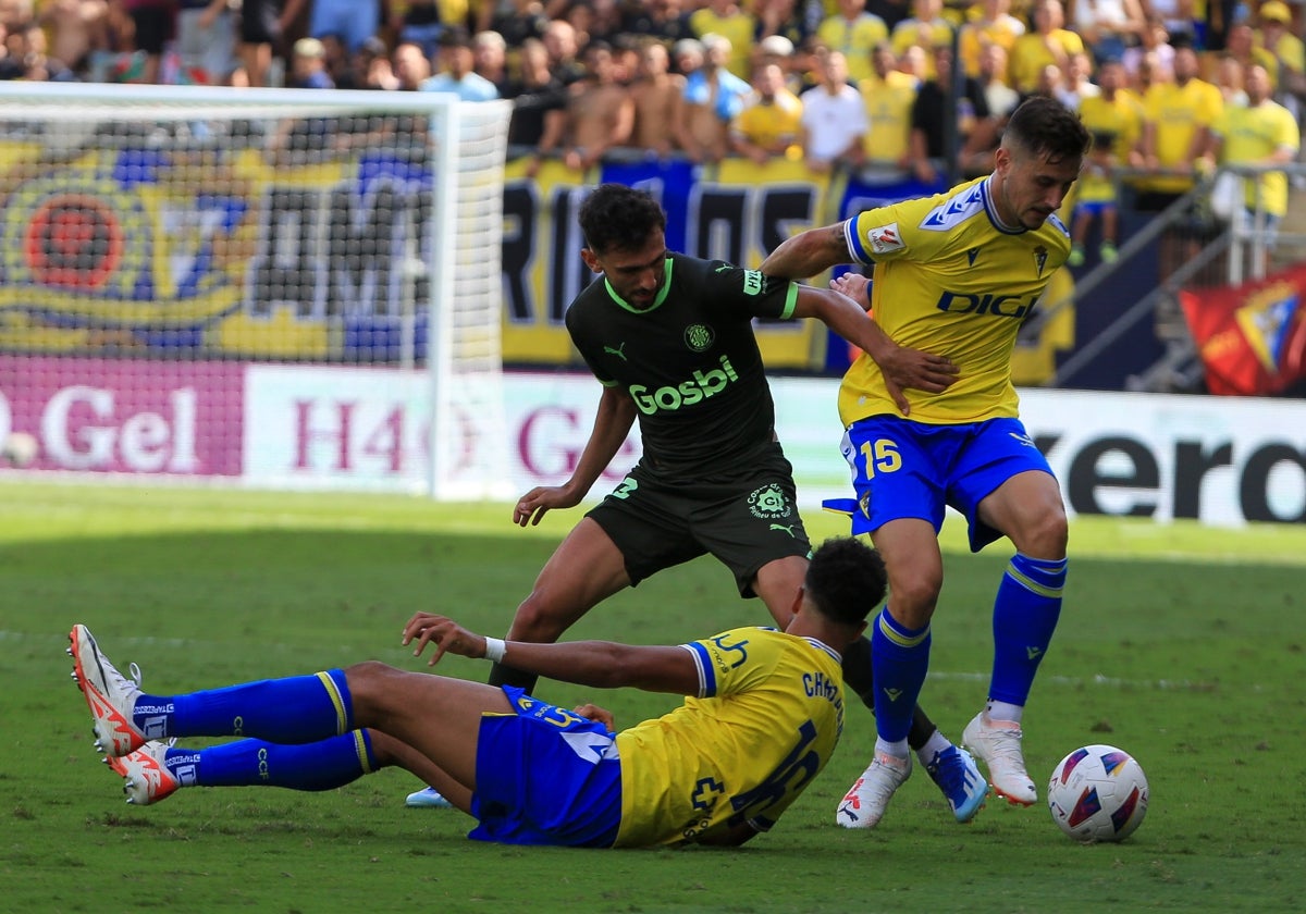 Javi Hernández, en el partido ante el Girona.