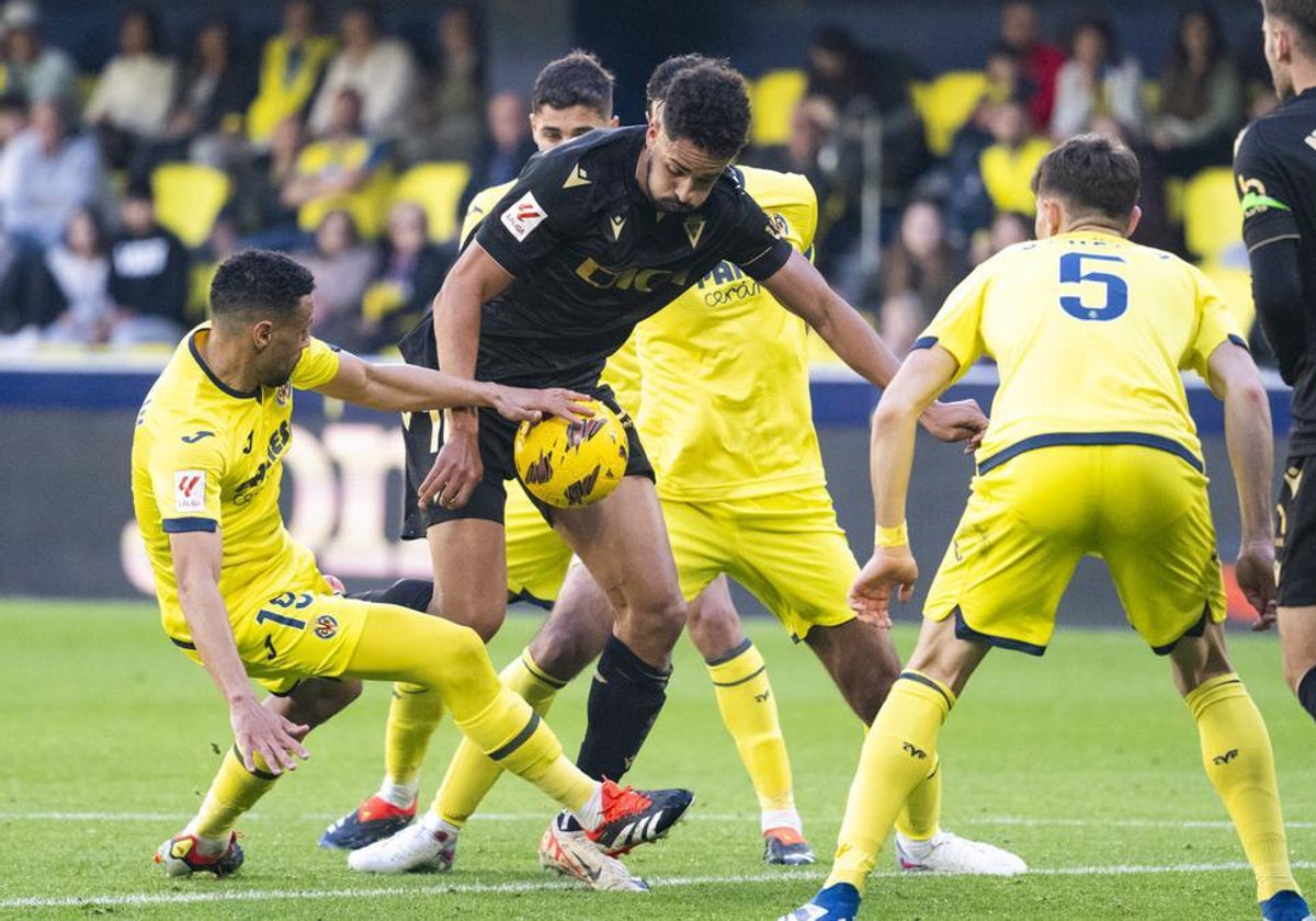 Chris Ramos en el partido ante el Villarreal