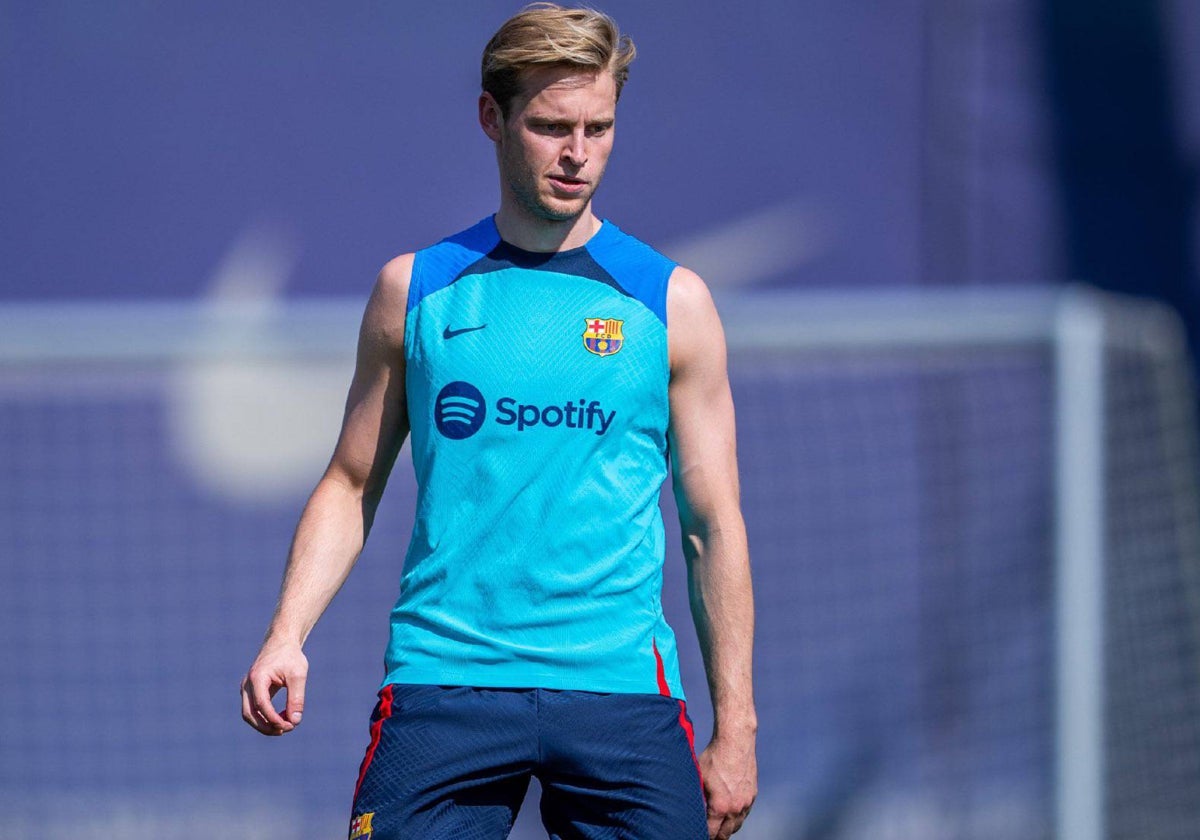 Frenkie de Jong durante un entrenamiento.