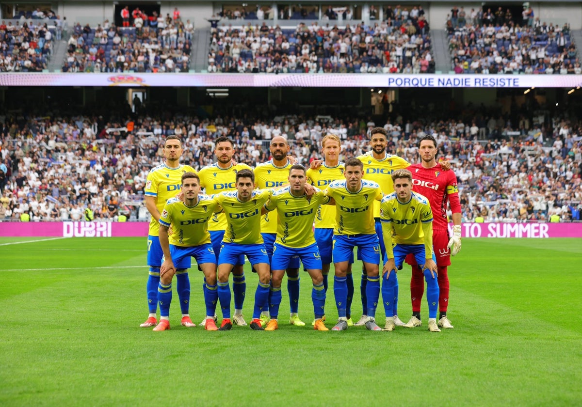 Once del Cádiz CF en el Santiago Bernabéu