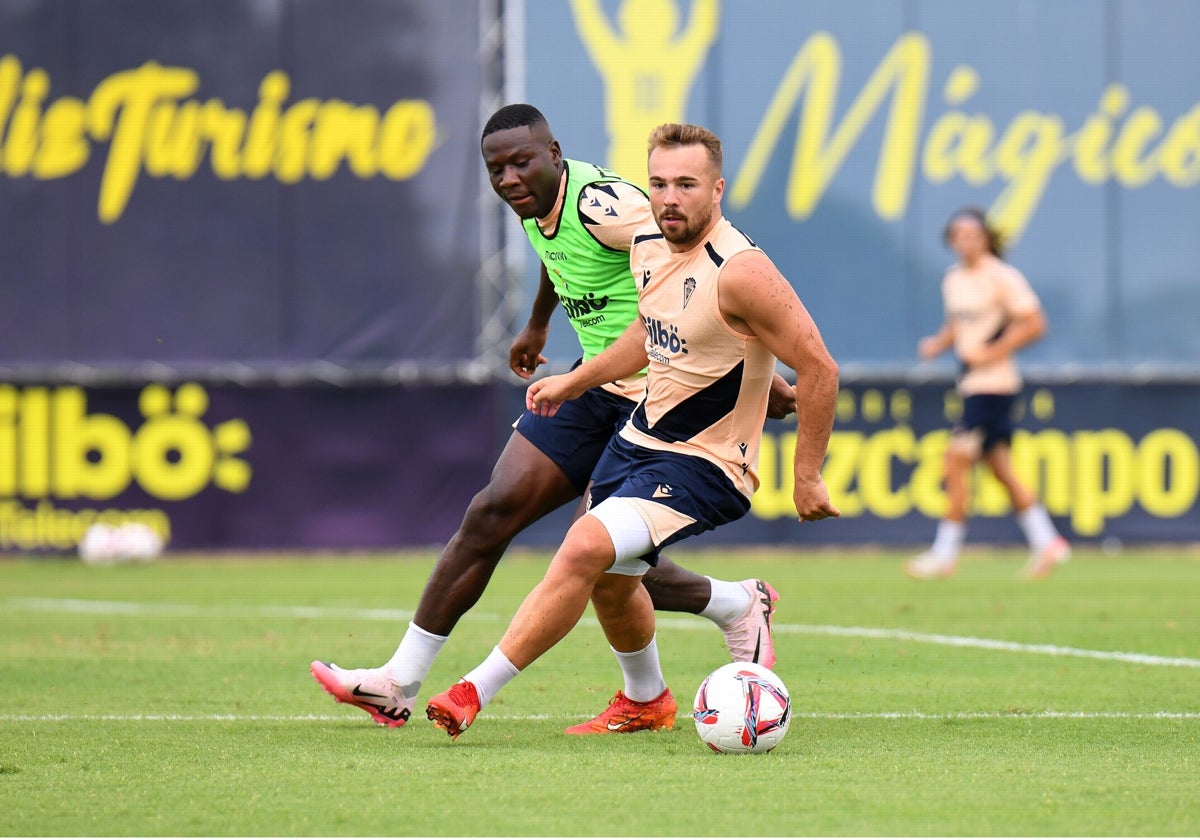 Ontiveros, en un entreno en El Rosal.