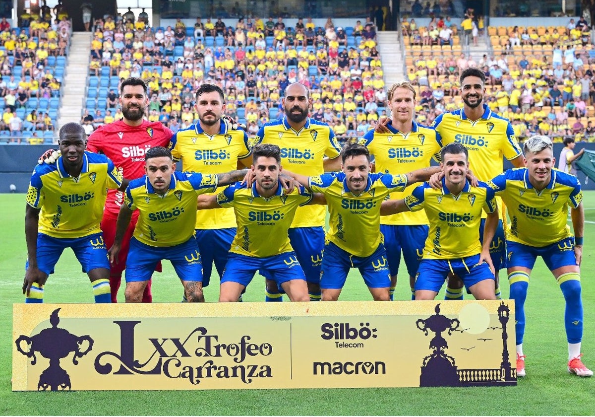 Once del Cádiz CF ante la Lazio en el LXX Trofeo Carranza