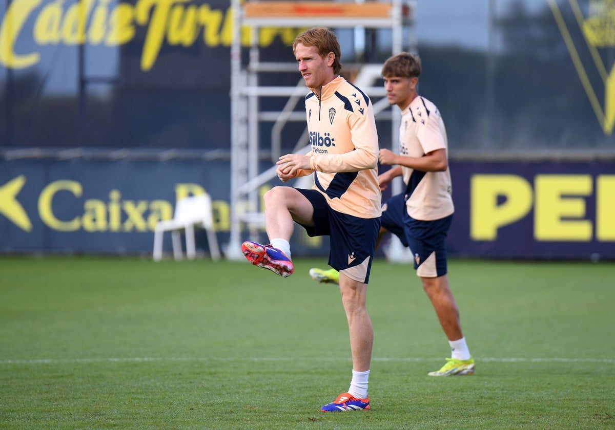 Álex Fernández, en un entrenamiento.