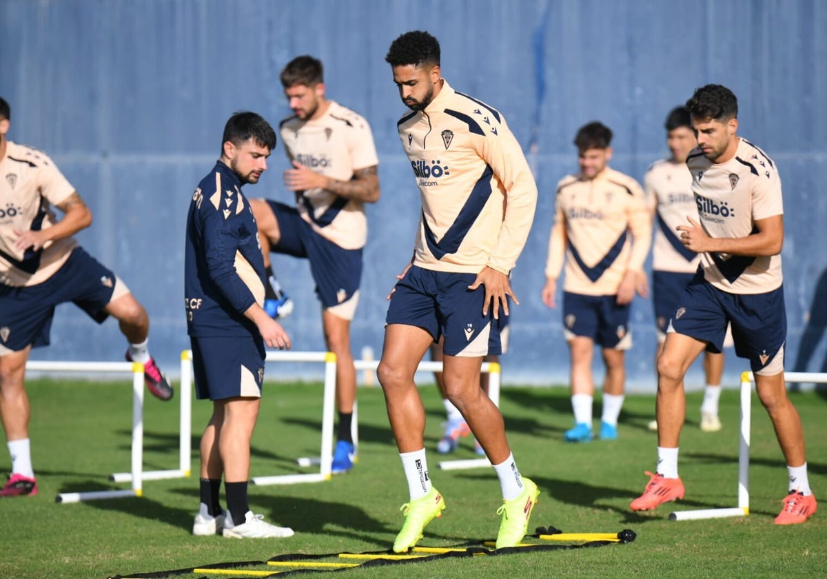 Chris Ramos en el entrenamiento de este jueves