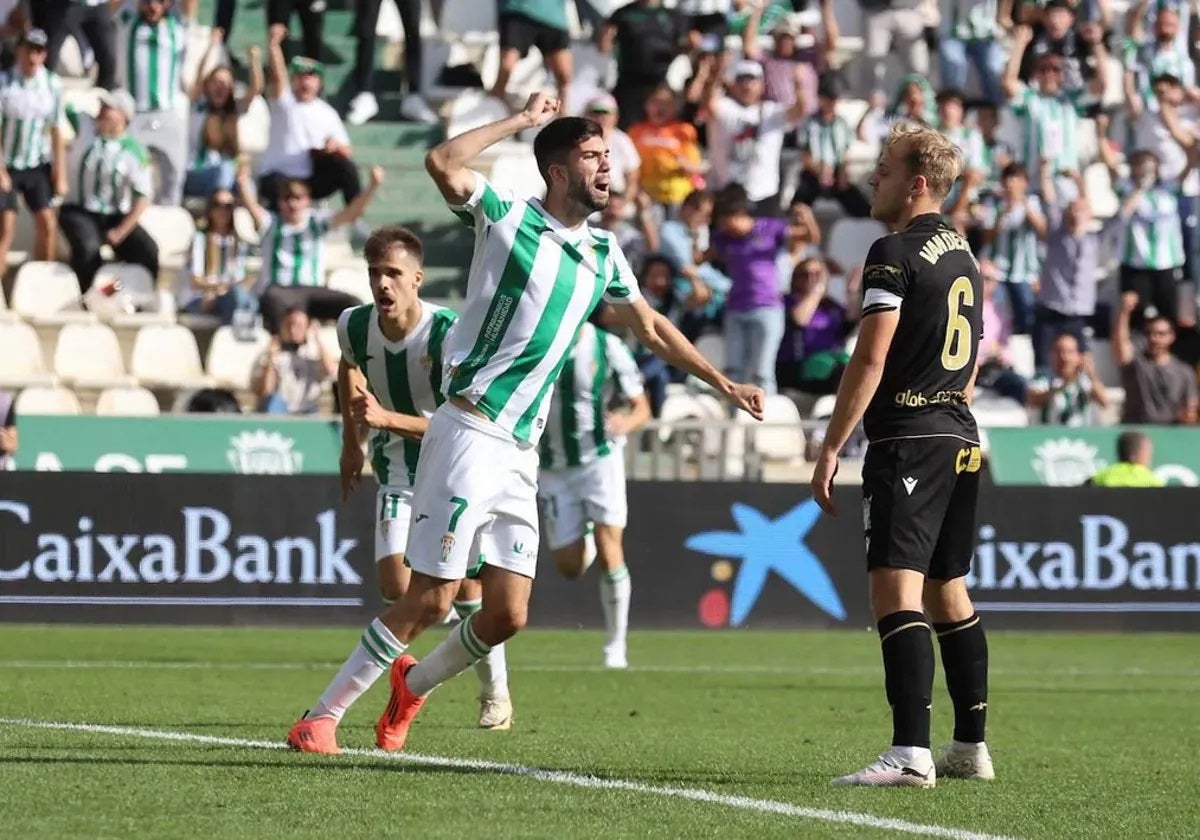 Théo Zidane celebra el gol de la pasada jornada en Córdoba