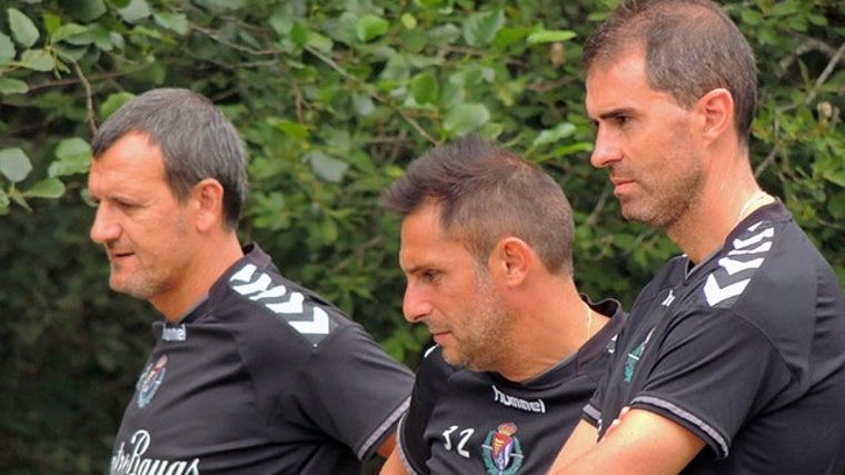 Patxi Ferreira, Julio Hernando y Gaizka Garitano cuando formaban el cuerpo técnico del Valladolid.