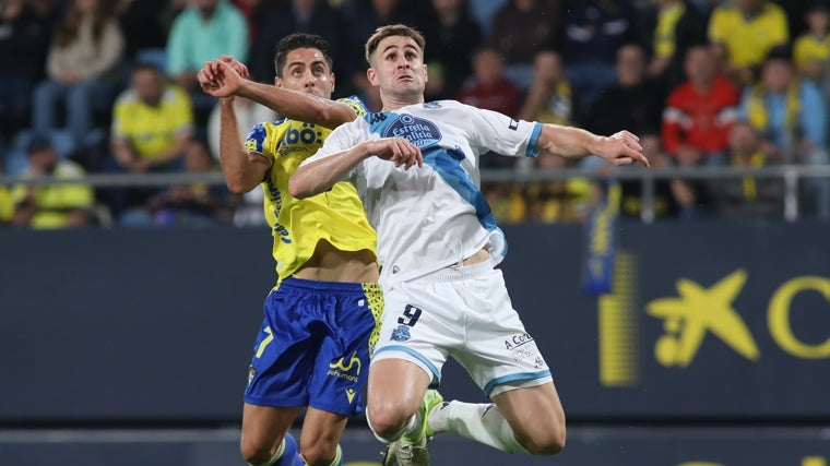 Sobrino durante el Cádiz - Dépor esta temporada.