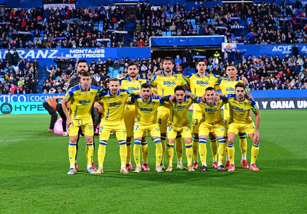 Once del Cádiz CF en La Romareda