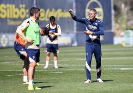 Garitano, en un entrenamiento.