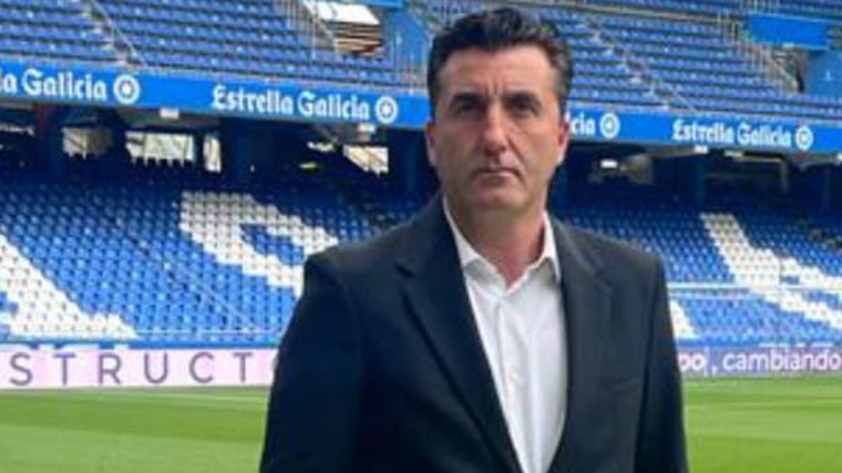 Edu Villegas en Riazor en una visita de la AD Ceuta.