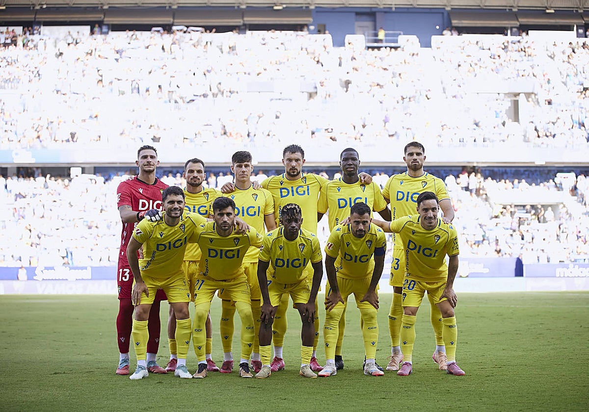 Once del Cádiz ante el Málaga