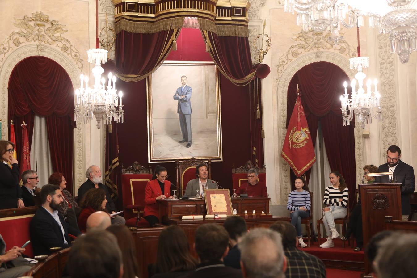 Recepción al pregonero Joaquín Quiñones, las pregoneras infantiles, el Gran Momo y los Hércules de Oro de 2023