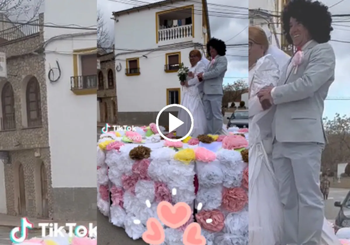 Vídeo: El original disfraz de tarta de boda en Cádiz que &#039;esconde&#039; personas en su interior