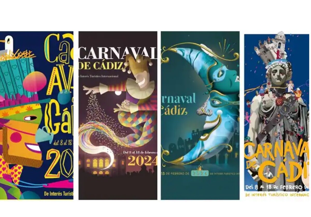 Carteles finalistas para el Carnaval 2024.